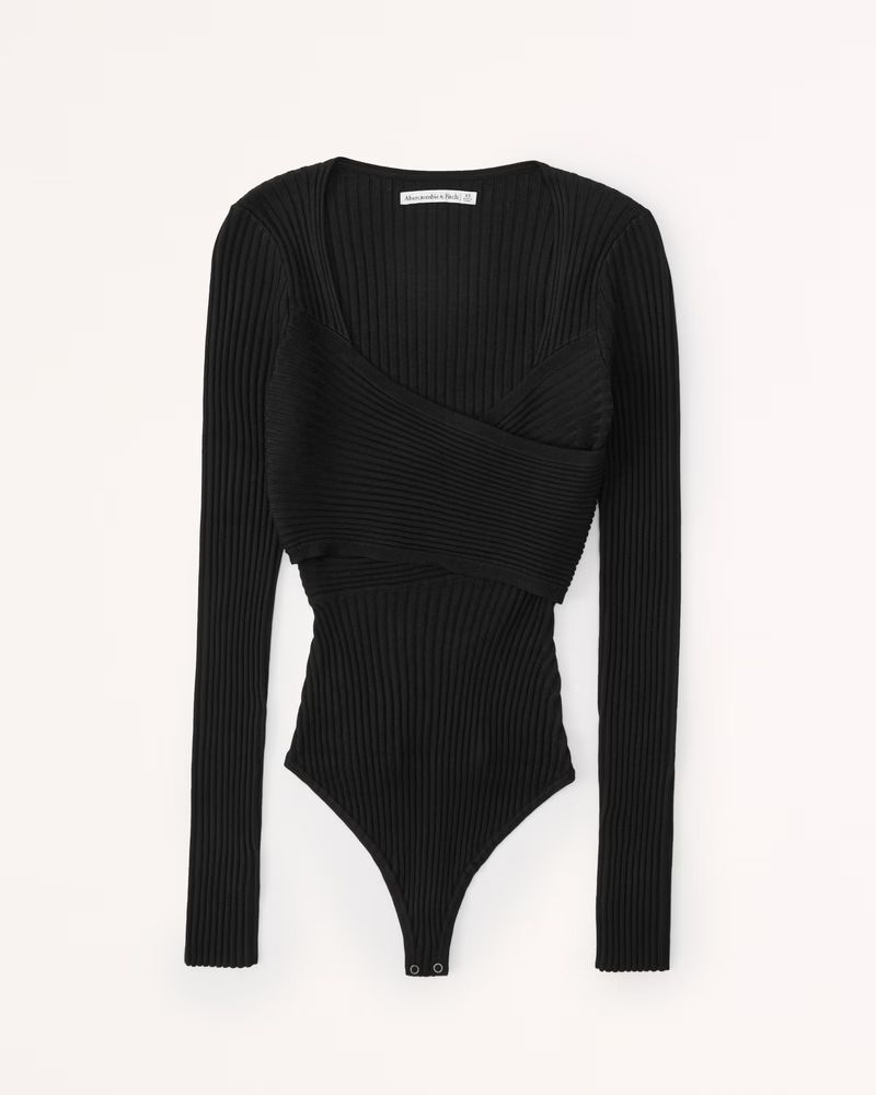 Ribbed Wrap Bodysuit | Abercrombie & Fitch (US)