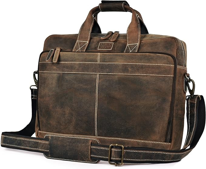 LEATHER VILLAGE 16" Leather Laptop Messenger Briefcase Bag for Men-Leather Satchel for Travel and... | Amazon (US)