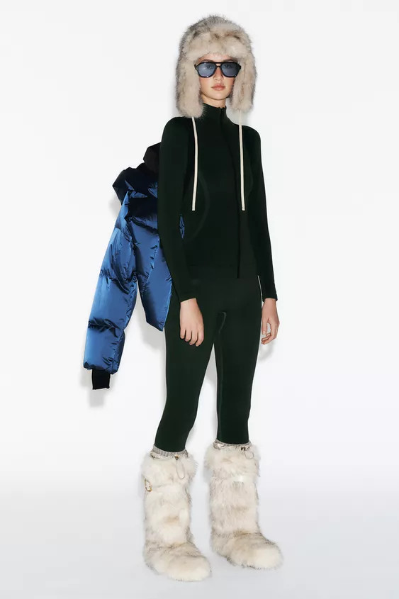 FAUX FUR ANKLE BOOTS WITH STRAP SKI COLLECTION | Zara US