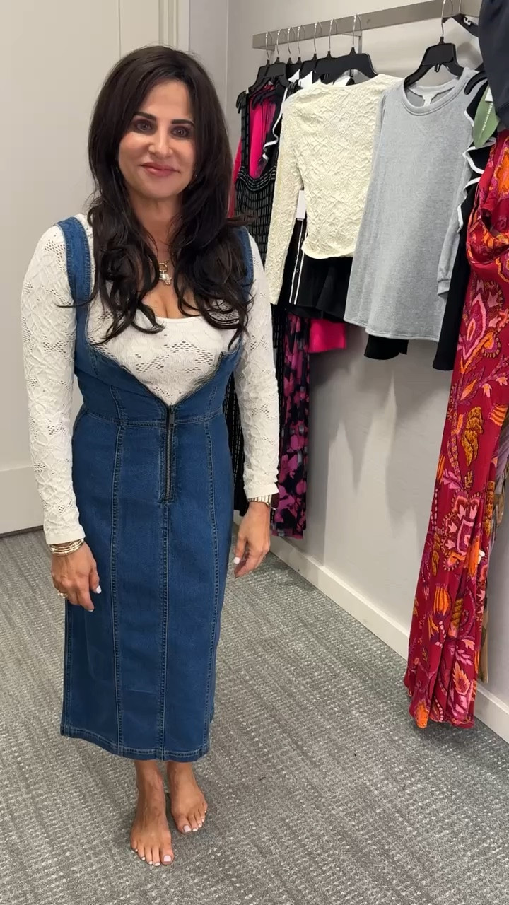 Denim dress was wearing a 2 and obviously I needed to size up but I loved it . Top size sm/med . Dress may be sold out so u posted a similar. 

#LTKOver40 #LTKVideo #LTKxNSale