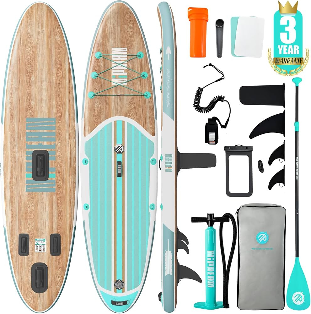 Niphean Inflatable Stand Up Paddle Board with SUP Accessories, Anti-Slip EVA Deck, 10\u20196\u201... | Amazon (US)