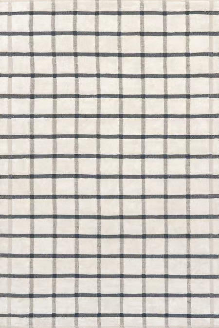 Ivory Rowena Checked Wool 3' x 5' Area Rug | Rugs USA