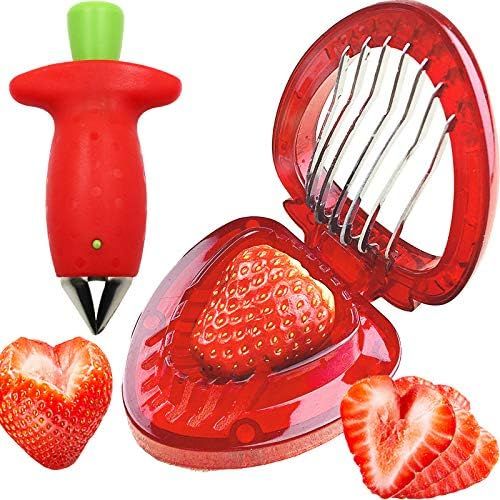 Strawberry Huller Stem Remover and Strawberry Slicer Set,Potatoes Pineapples Carrots Tomato Corer... | Amazon (US)