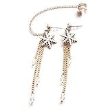 Snowflake ear cuff, Handmade Shooting star earrings, Christmas jewelry, Fake piercing cuff earrings, | Amazon (US)