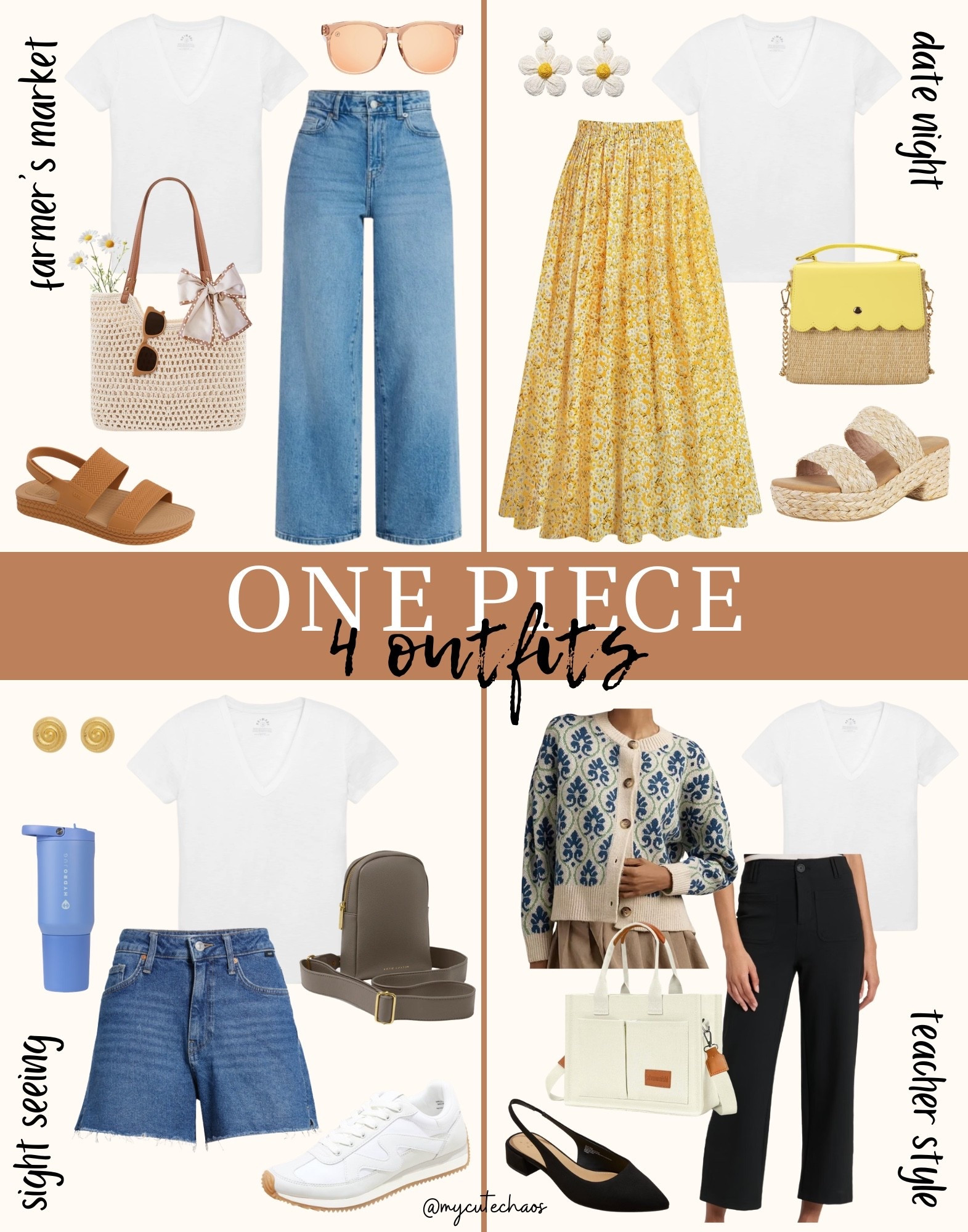 Basic white tee styles four different ways for spring!
Spring outfit, spring style, church outfits, spring sandals, spring shoes, denim jeans, denim shorts, teacher style, teacher outfit, workwear

#LTKootd #LTKWorkwear #LTKTravel