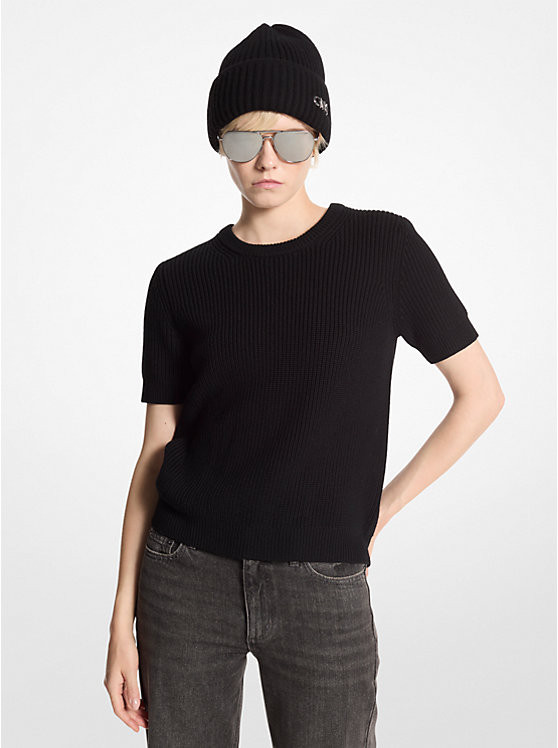 Wool Short-Sleeve Sweater | Michael Kors CA