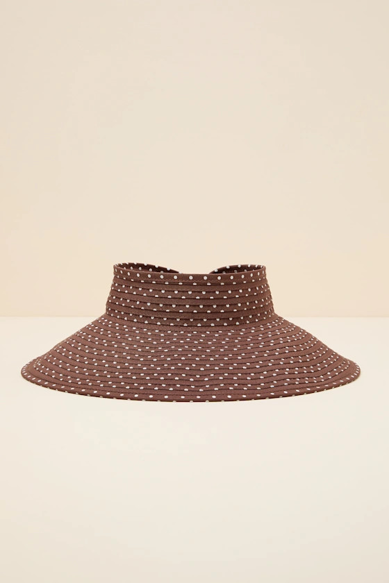 Dot Brown Polka Dot Woven Roll-Up Visor | Lulus