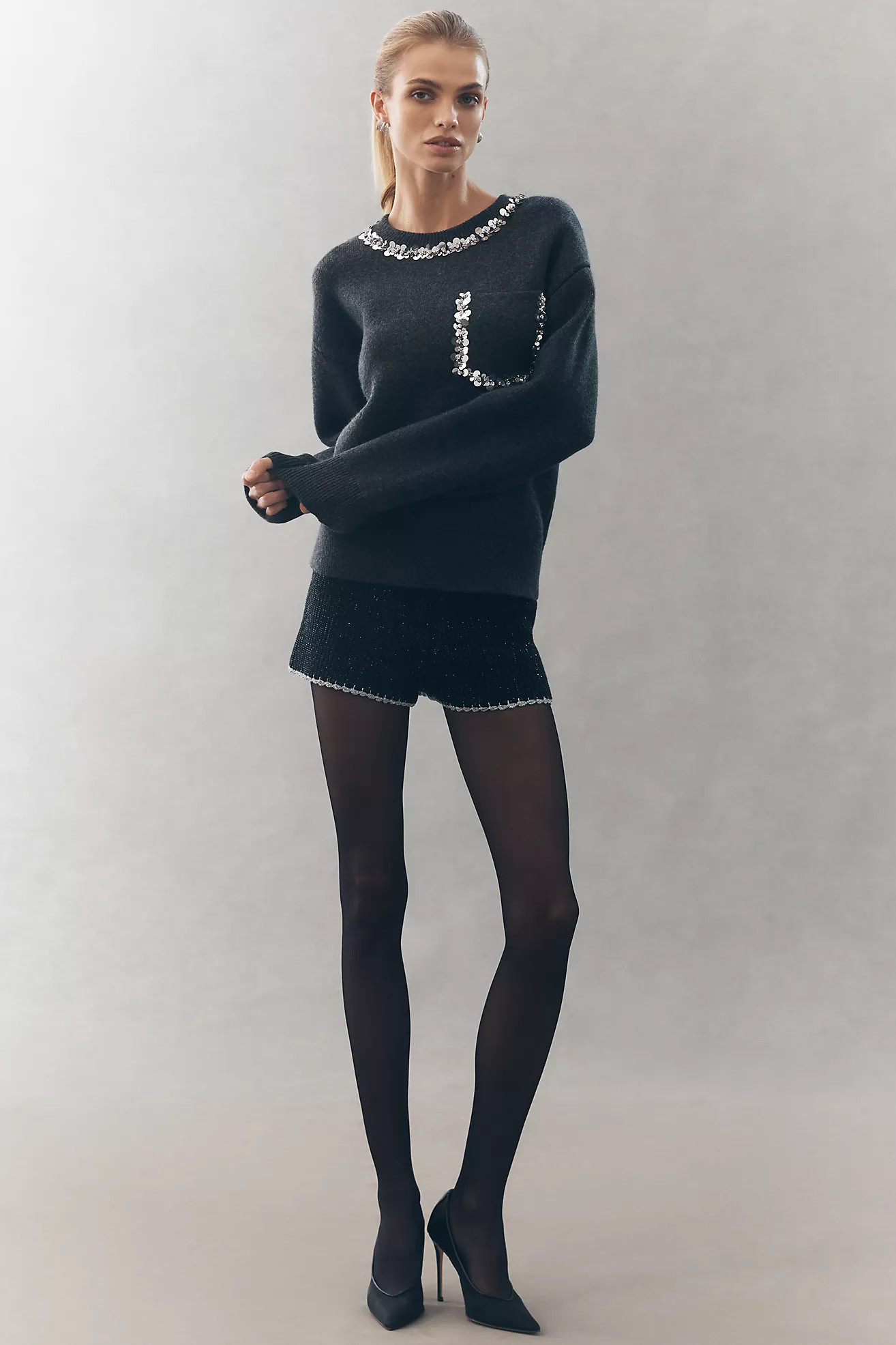 Endless Rose Crew-Neck Embellished Pocket Sweater | Anthropologie (US)