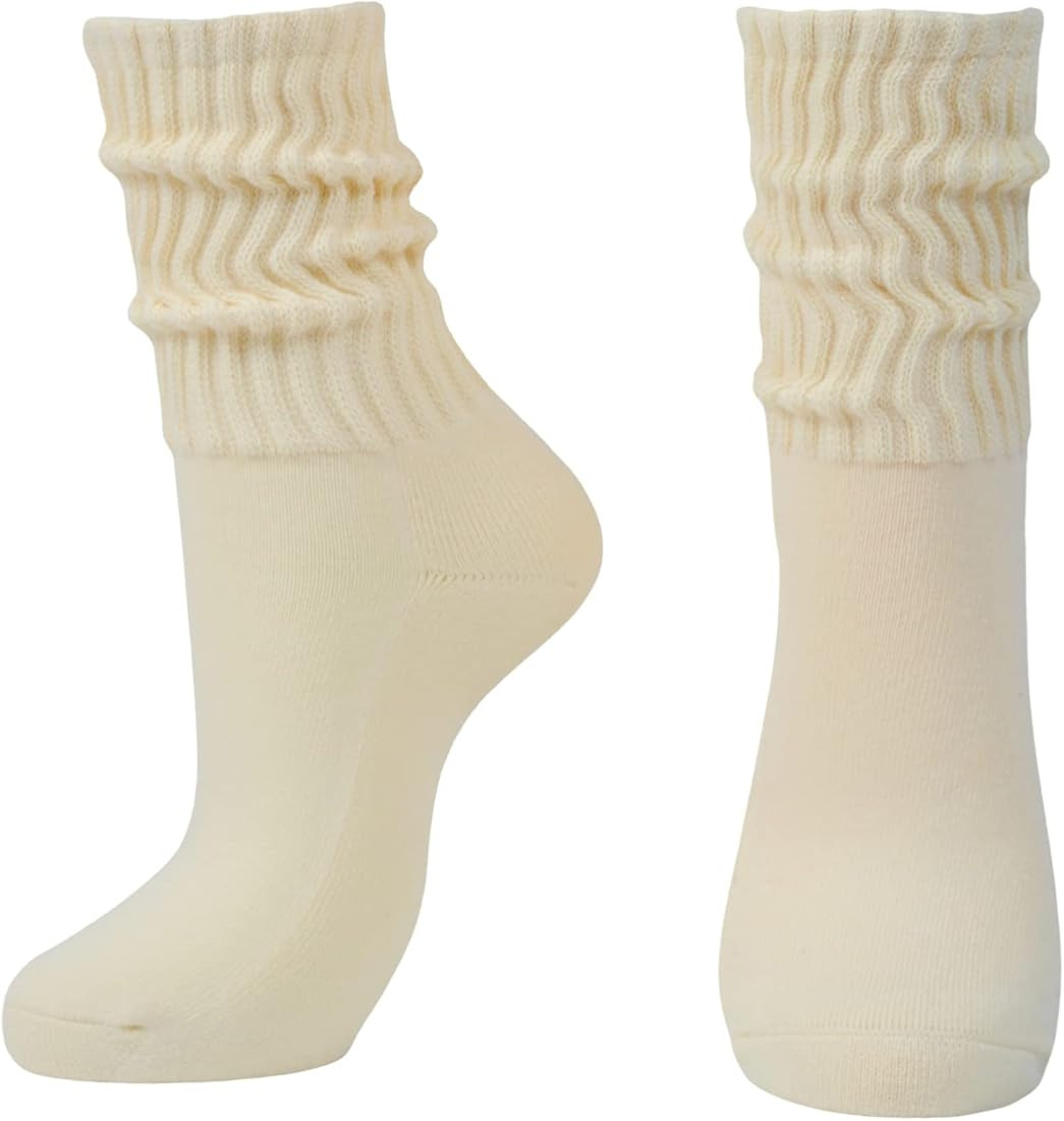 Intgoodluckycc Slouch Socks for Women, Chunky Stacked Scrunch Socks | Amazon (US)