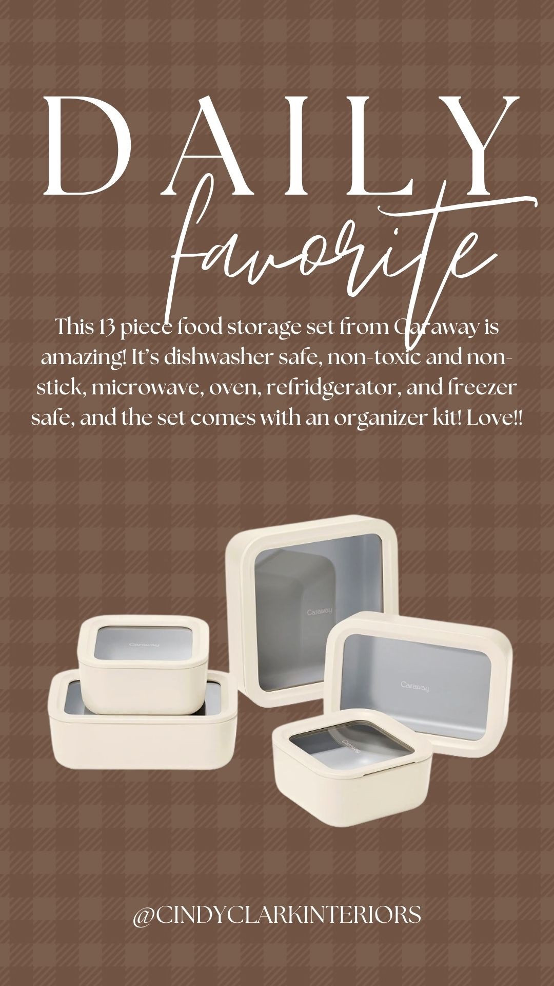 This 13 piece food storage set from Caraway is amazing! It’s dishwasher safe, non-toxic and non-stick, microwave, oven, refrigerator, and freezer safe, and the set comes with an organizer kit! Love!!

#LTKHome #LTKSaleAlert