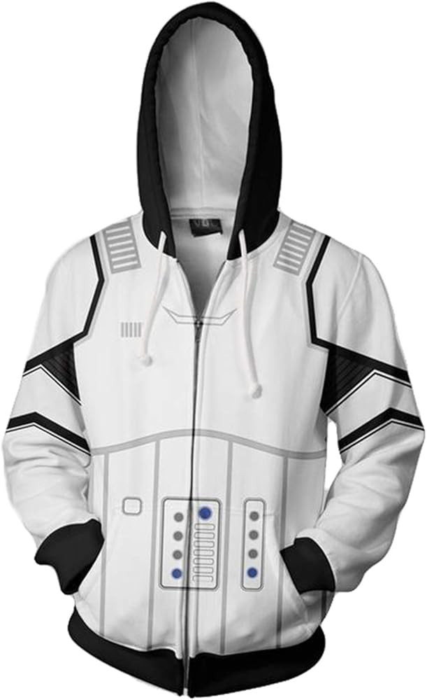 Mens Hoodie Jacket Coat Cosplay Costume Adult Men Women Halloween Suit Black White Sweatshirt | Amazon (US)