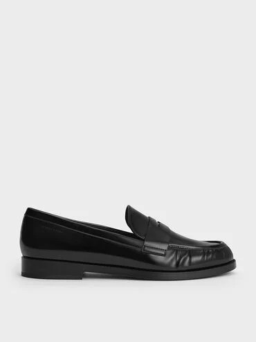 Black Box Ruched Penny Loafers | CHARLES & KEITH UK | Charles & Keith UK
