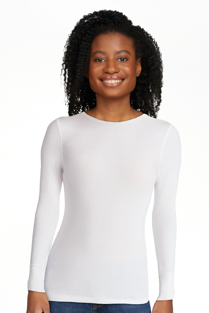 Time and Tru Women's Rib Tee with Long Sleeves, Size XS-XXXL | Walmart (US)