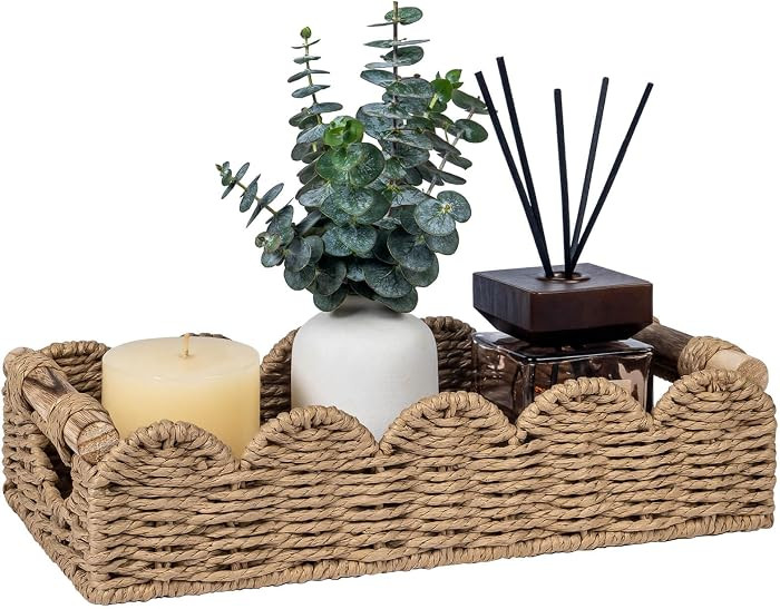 CubesLand Bathroom Basket Organizer w/Cut Out Handle, Back of Toilet Paper Storage Baskets for Ba... | Amazon (US)