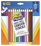 Crayola Crayon Pencils, Easy Peel, Assorted Colors, Coloring Supplies, 12 Count | Amazon (US)