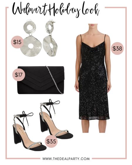 Walmart Holiday Look | Holiday Fashion | NYE Dress | NYE Fashion | NYE Heels | Black Sequin Dress | Winter Outfit | Winter Fashion 

#LTKSeasonal #LTKunder50 #LTKHoliday