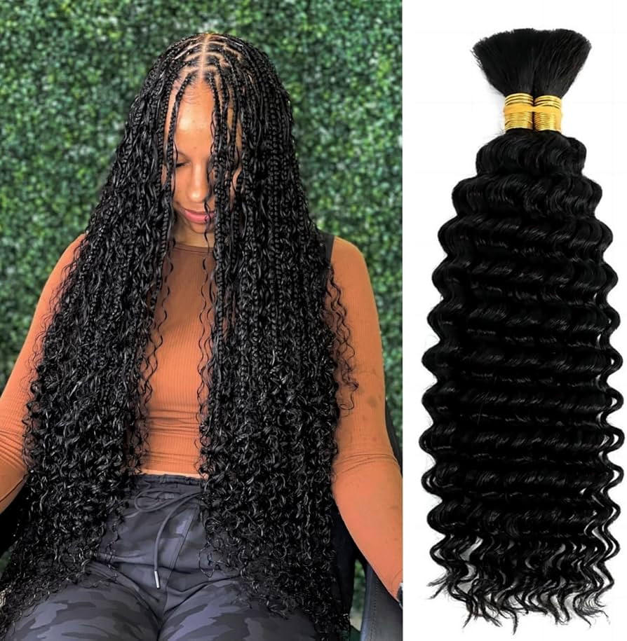 Human Braiding Hair for Boho Braids Curly Bohemian Deep Wave Bulk 100% Human Hair for Micro Braid... | Amazon (US)