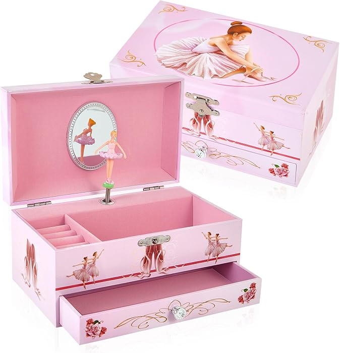 Classical Ballerina Musical Jewelry Box with Drawer and Dancing Ballerina,Girls Gifts for Kids Je... | Amazon (US)