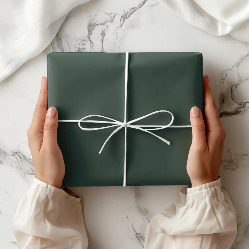 Dark Sage green wrapping paper | elegant wrapping paper | Christmas wrapping paper roll | Holiday... | Etsy (US)