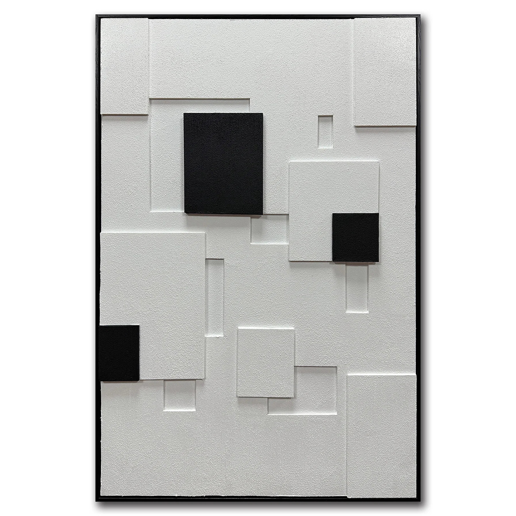 Ivy Bronx Black And White Abstract Textured Wall Art, 3d Textured Sandstone Painting Wall Decor |... | Wayfair North America