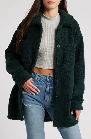 Plaid Fleece Shirt Jacket | Nordstrom