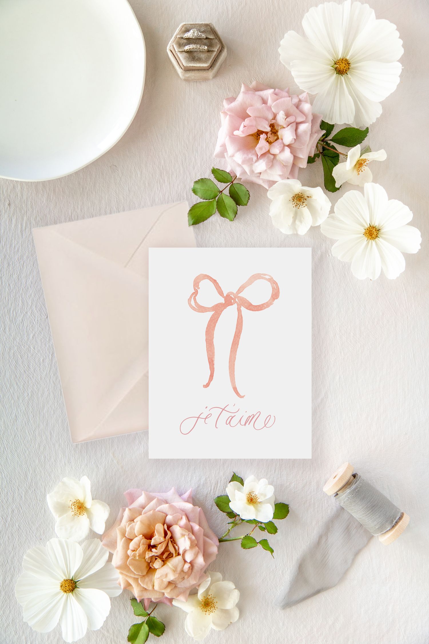 Je t'aime Watercolor Valentine's Day Greeting Card — Simply Jessica Marie | Simply Jessica Marie
