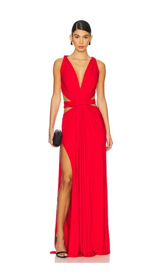 4 Way V Neck Knot Dress in Red | Revolve Clothing (Global)