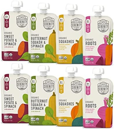 Serenity Kids 6+ Months Certified Organic Baby Food Pouches Veggie Puree | No Sugary Fruits or Ad... | Amazon (US)