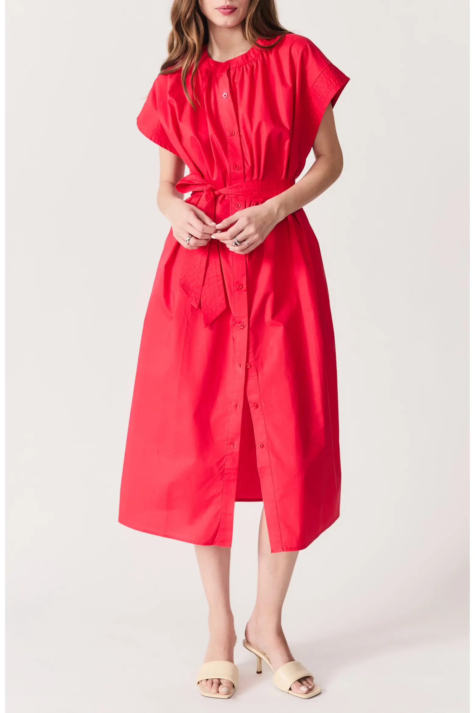 Cancela Cap Sleeve Cotton Poplin Shirtdress (Women) | Nordstrom | Nordstrom