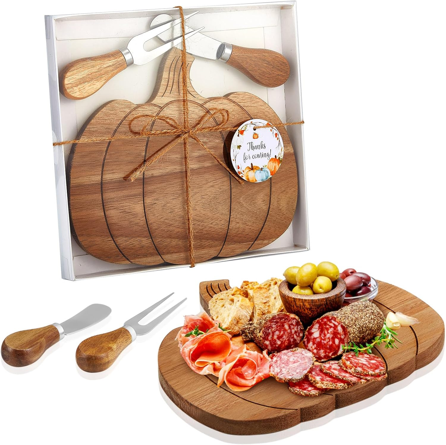 Ziliny 1 Set Fall Pumpkin Charcuterie Boards, Mini Cheese Board Gifts | Amazon (US)