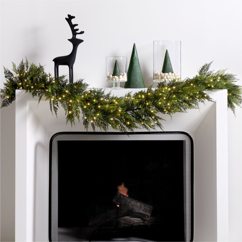 Ribbed Christmas Tree Holiday Mantel Set | Crate & Barrel | Crate & Barrel