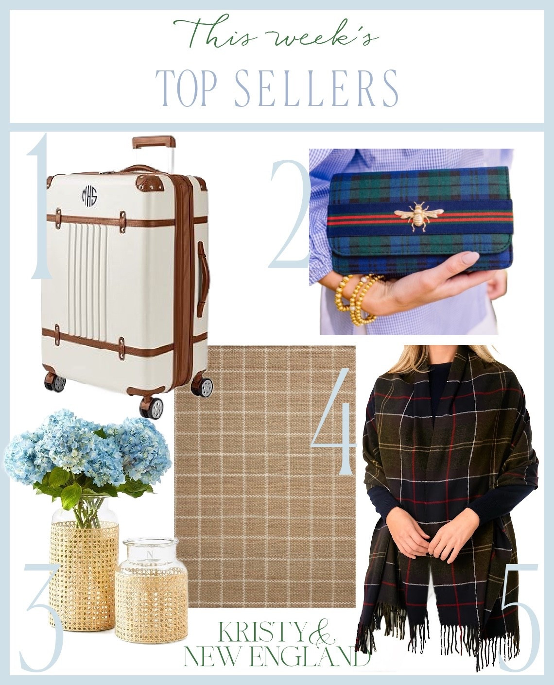 Top Sellers of the Week Terminal 1 Expandable Luggage, Preppy Plaid Clutch, Cane Wrapped Vases,  Windowpane Plaid Rug, Barbour Tartan Scarf

#LTKHome #LTKTravel #LTKOver40