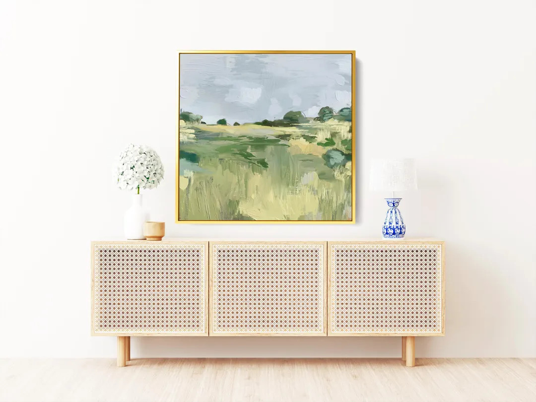 Abstract Green Landscape Painting: Modern Giclee Art Print - Etsy | Etsy (US)