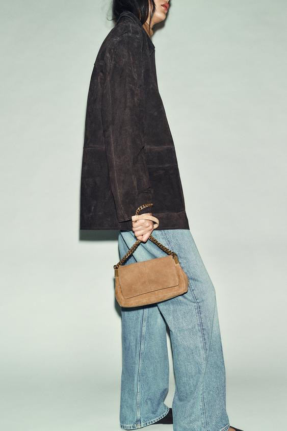 LEATHER SHOULDER BAG | Zara US