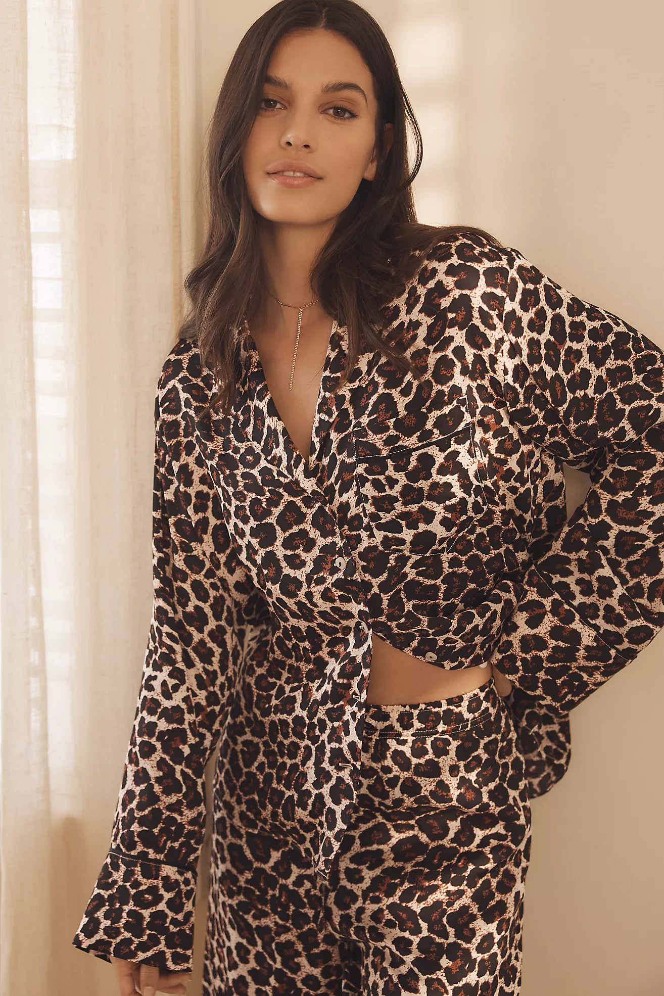 By Anthropologie Oversized Button-Front Pajama Shirt | Anthropologie (US)