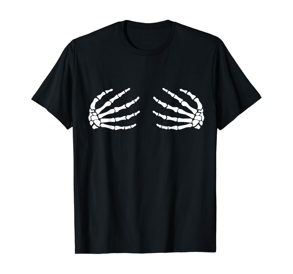 Halloween Boob Skeleton Hands Breast Funny Costume Scary Bra T-Shirt | Amazon (US)