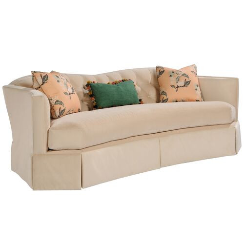 Coves Mini Sofa, Opal Muslin/Twig | One Kings Lane