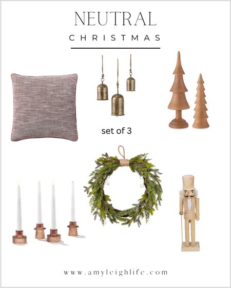 Neutral Christmas decor finds. 

Holiday decor, entryway decor, living room decor, dining room centerpiece, Christmas tree, wooden mini Christmas tree, small wood tree, carved tree, holiday bells, Christmas bell decor, set of 3 bells, vintage bell decor, nutcracker, wood nutcracker, unfinished nutcracker, artificial wreath, green wreath, Christmas wreath,  throw pillow, studio McGee, Target, Amazon, taper holders, candle holders 

#LTKHoliday #LTKSeasonal #LTKunder50
