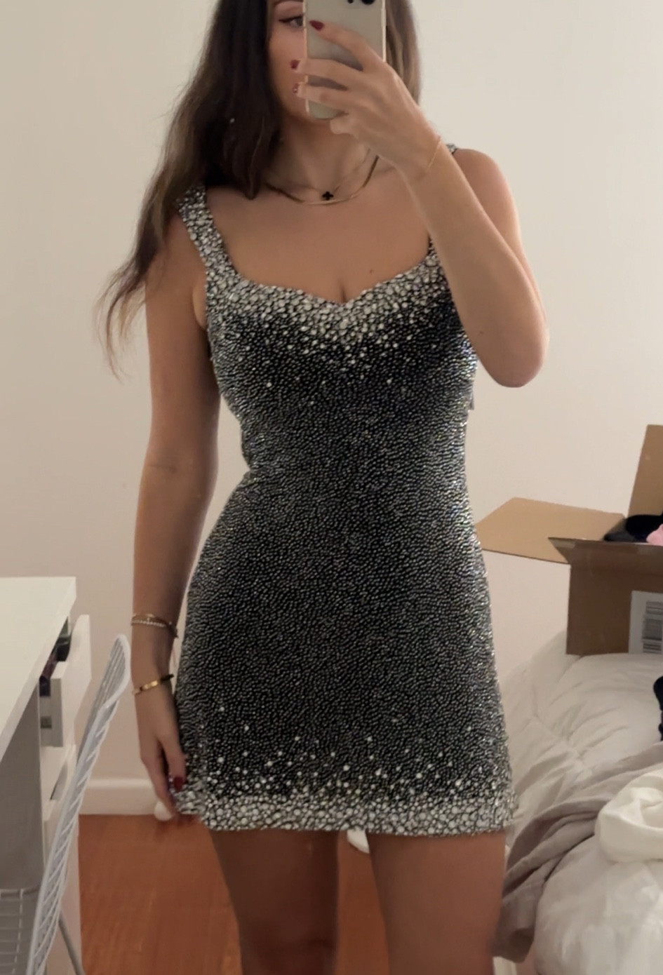 CLIO PEPPIATT
Embellished stretch-mesh mini dress