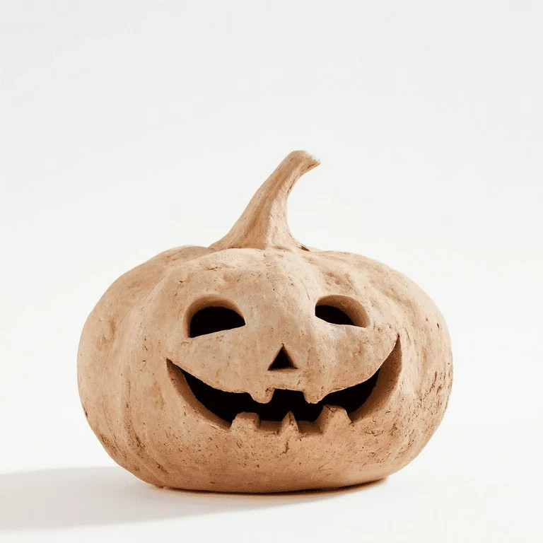 Halloween Decoration Indoor, Handmade Terracotta Jack O' Lantern - Halloween Ornaments Fall Pumpk... | Walmart (US)
