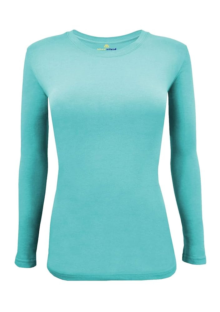 Natural Uniforms Women's Under Scrub Tee Crew Neck Long Sleeve T-Shirt | Amazon (US)