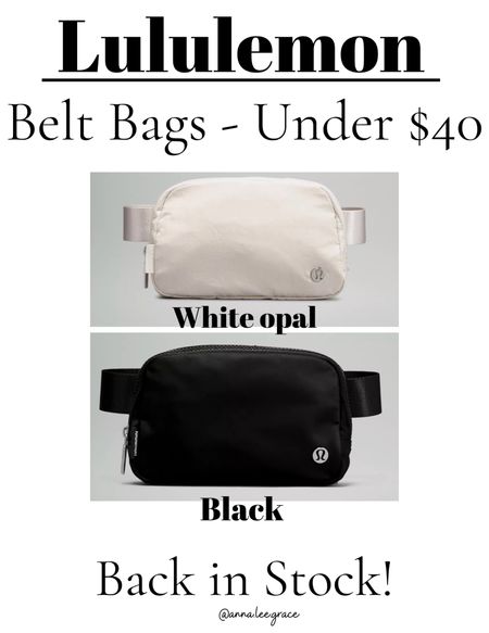 Lululemon belt bags - back in stock under $40! 

#LTKHoliday #LTKGiftGuide #LTKunder50