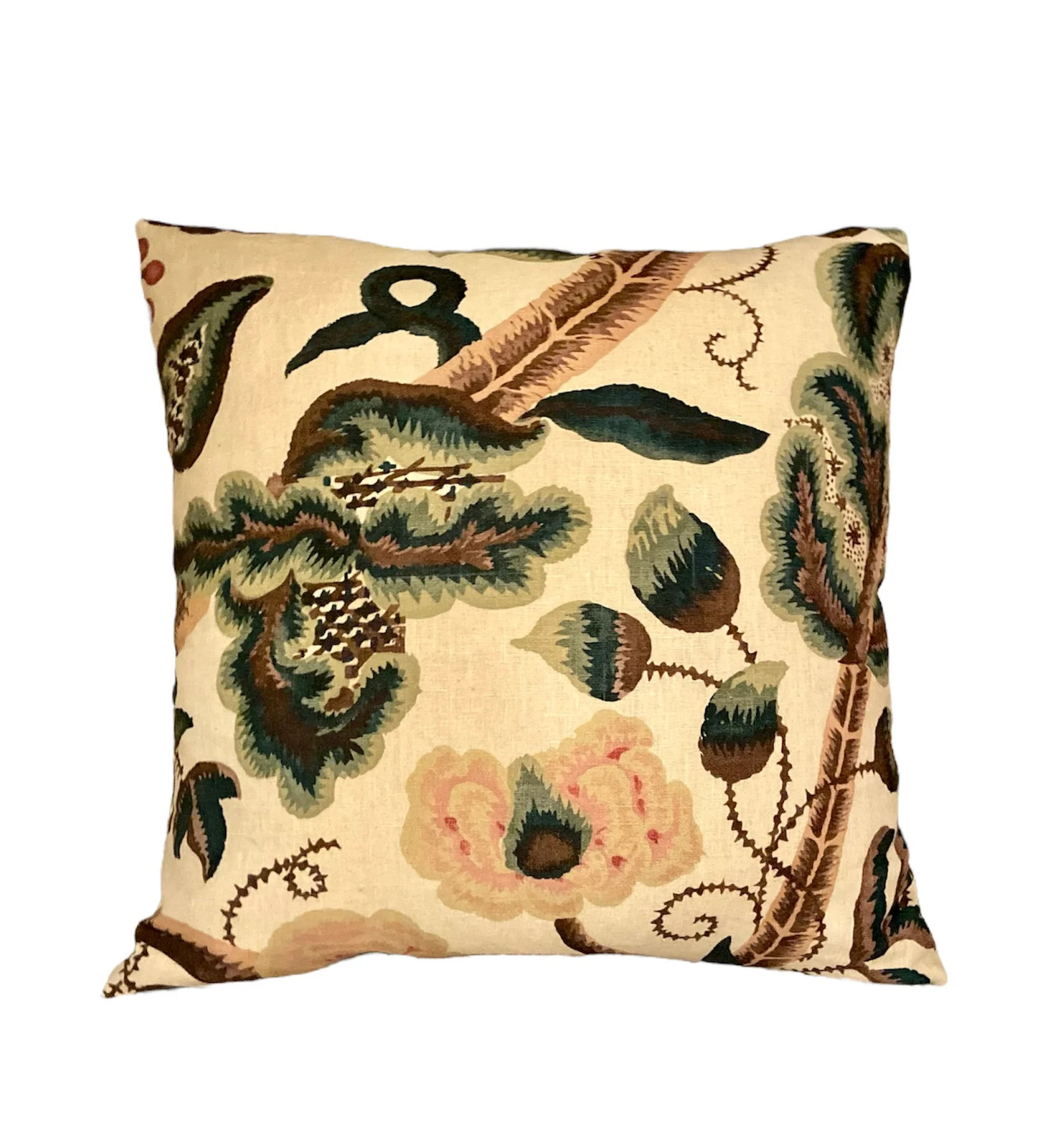 Claremont's Tree of Life Pillow Cover, Designer Floral Block Print High End Multi Color Pillow Co... | Etsy (US)