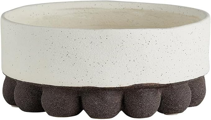 47th & Main Modern Ceramic Footed Bowl Home Décor for Coffee Table, 6" Dia x 2.5" H, White/Black | Amazon (US)