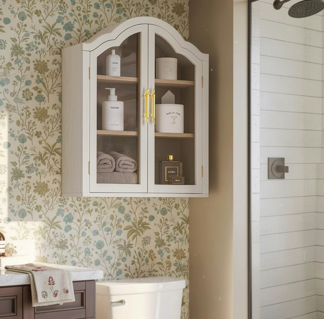 Storage that actually looks good on the wall. Arched cabinet with glass doors and adjustable shelves. Works in the bathroom, kitchen, or living room. 

ltk home, ltk finds under 100, ltk family, bathroom decor, bathroom storage, wall cabinet, glass cabinet, arched cabinet, adjustable shelves, hanging cabinet, kitchen storage, living room decor, home organization, hidden storage, display cabinet, home decor, interior design, wayfair, amazon, target, homegoods, tjmaxx, world market, crate and barrel 

 #LTKHome