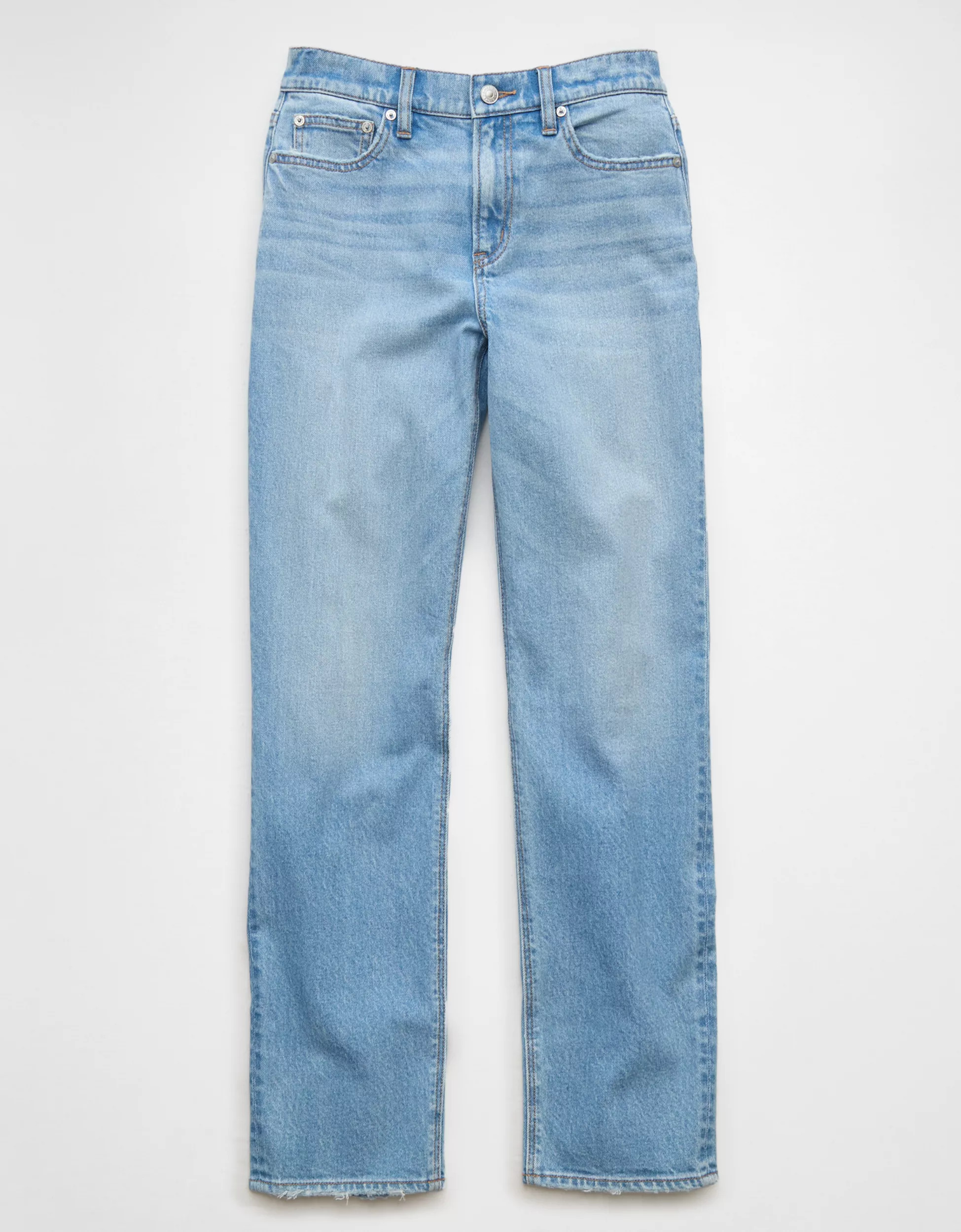 AE Stretch Super High-Waisted Straight Jean | American Eagle Outfitters (US & CA)