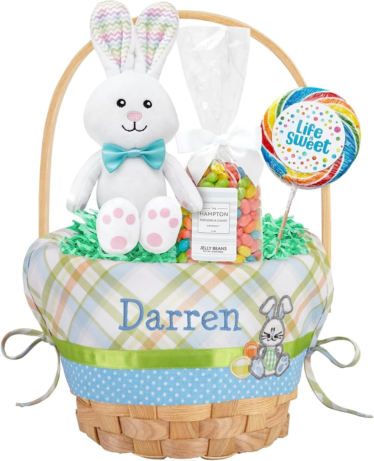 Let's Make Memories Personalized Easter Basket for Kids - For Boys - For Girls - Embroidered Name... | Amazon (US)
