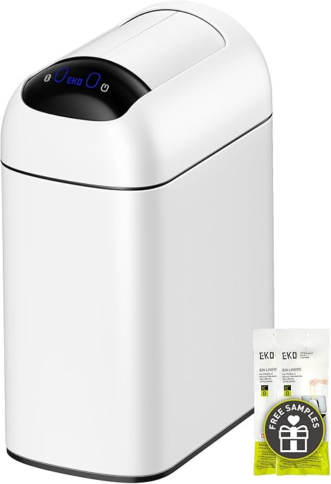 EKO Astro Slim Sensor Trash Can, 10L / 2.6 Gallon Touchless Garbage Bin with Soft-Close Butterfly... | Amazon (US)