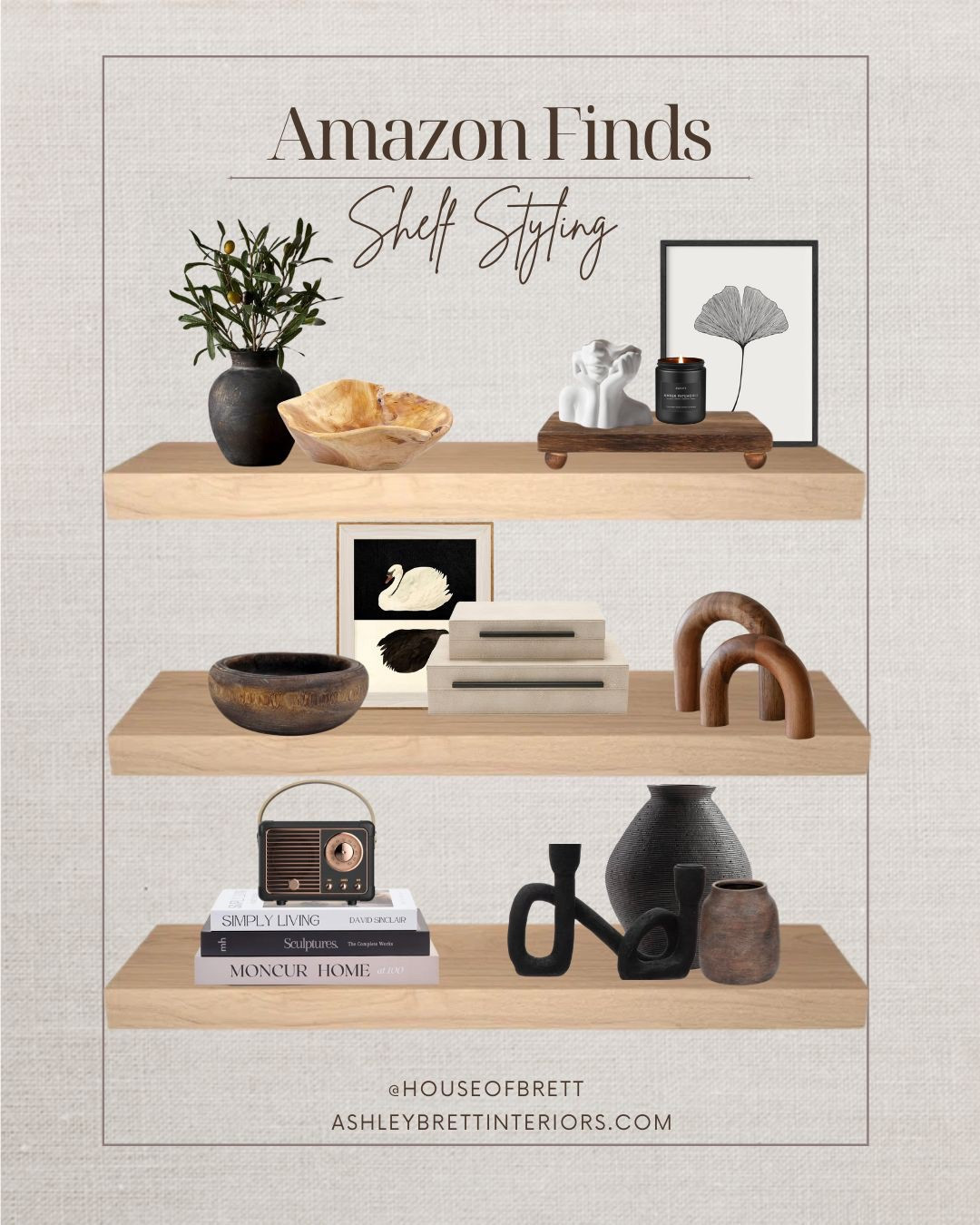 Top finds for shelf styling, all available on Amazon!  (PS: the books shown here are decor only - they are blank! I like to purchase ones you can actually read, but these are cute and affordable for spots you can’t reach anyway 😉)

#LTKFindsUnder100 #LTKSpringSale #LTKHome