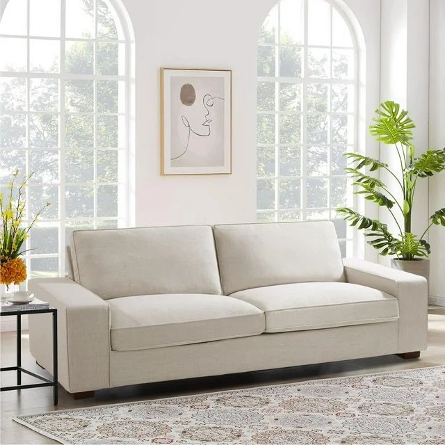 INGALIK 88.58" Modern Loveseat Sofa for Living Room, Chenille Sofa and Couch with Square Armrests... | Walmart (US)